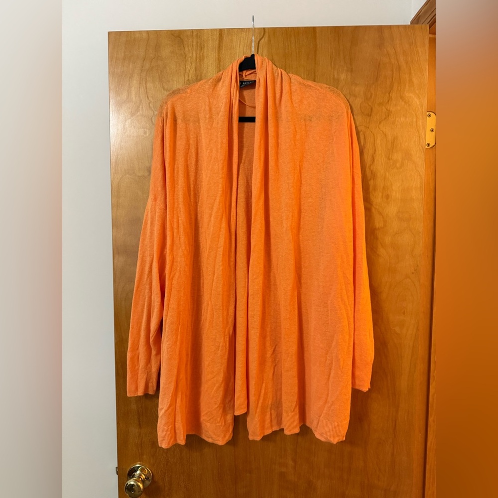 Lane Bryant Linen Viscose Lightweight Cardigan Sweater Orange Size 22/24